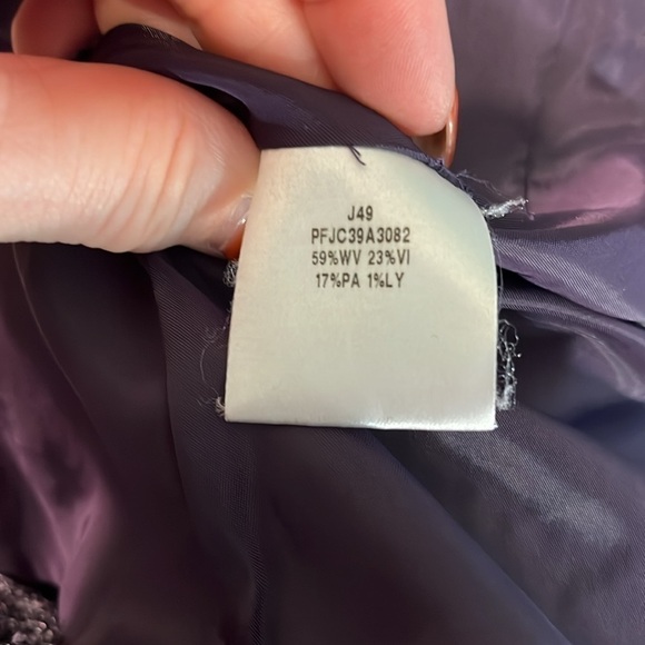 Lafayette 148 Tweed Blazer Size 8 8P Petite Purple Pockets - Picture 8 of 9